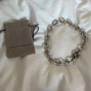 Extra Large Oval Choker Necklace with Blackened Diamonds